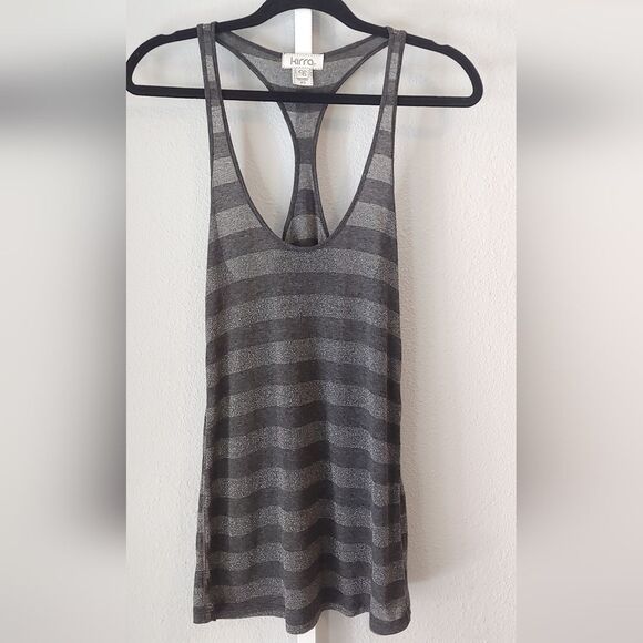Kirra Striped Metallic Gray Racerback Tank Sz XS - Picture 1 of 7